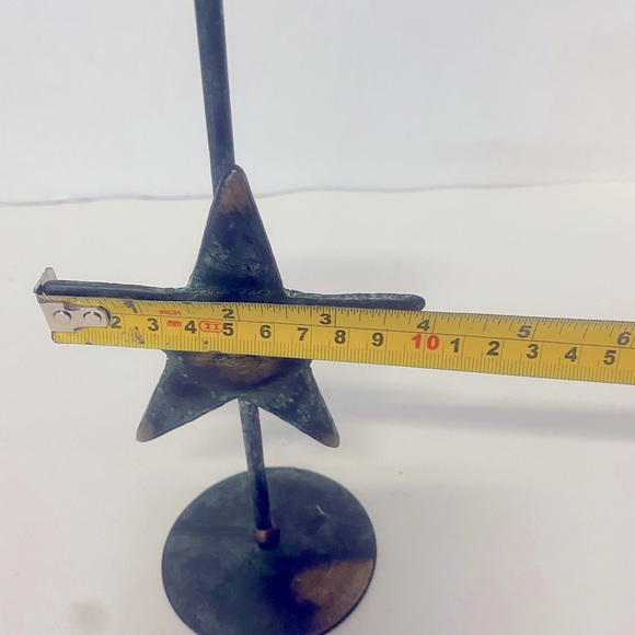 Primitive Candlestick Holder sun face star - Picture 10 of 10